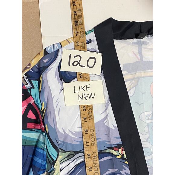 Shein XL Cartoon Panda And Chinese Letter Pattern Women's Creative Loose Kimono - Picture 2 of 11